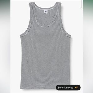 Petit Bateau Women's Iconic Cotton Vest Tank Top Striped Navy White Small